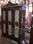 Lemari Baju Kayu Jati Ukiran Warna Marmer