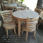 Meja Kursi Cafe Jati Bundar