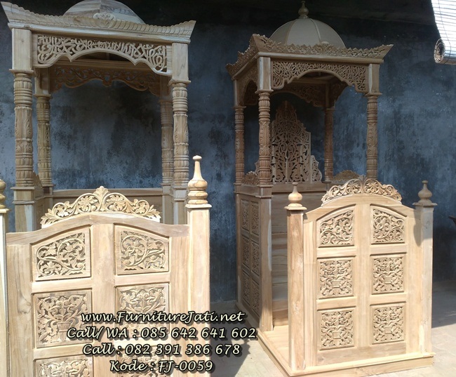 Mimbar Masjid Ukiran Kayu Jati Terlaris