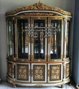 Bufet Hias Jati Ukiran Model Setengah Oval