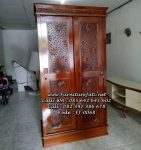 Lemari Pakaian Minimalis Ukir 2 Pintu