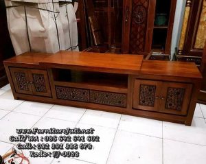 Bufet Meja TV Minimalis Ukiran Ceplok