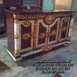 Bufet Ukiran Jepara Mewah Marmer