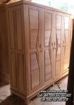 Lemari Pakaian Kayu Jati Minimalis 4 Pintu