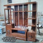 Partisi Ruang Tamu Minimalis Kayu Jati