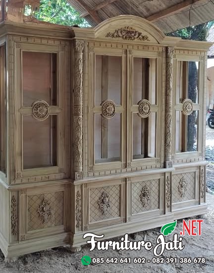 Bufet Pajangan Ukir Jepara Kayu Jati