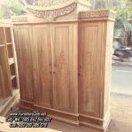 Almari Ukiran Jepara Kayu Jati 4 Pintu