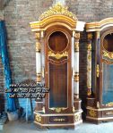 Jam Hias Kayu Jati Ukiran Mawar Jepara