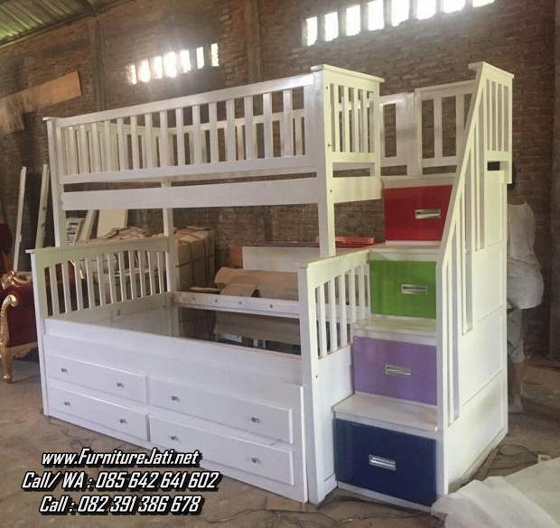 Tempat Tidur Anak Tingkat Sorong Laci