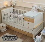 Desain Tempat Tidur Bayi Kayu Warna Putih