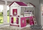 Dipan Tingkat Kayu Model Rumah Pink