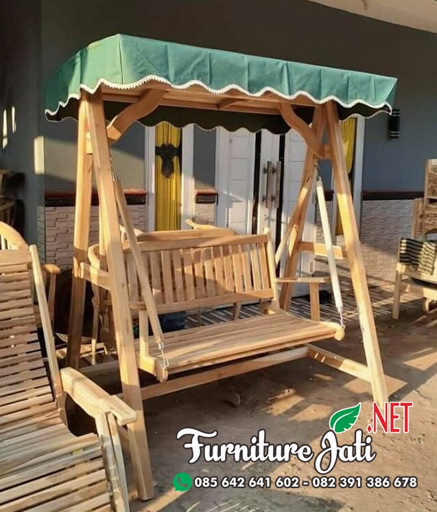 Ayunan Teras Kayu Jati Minimalis