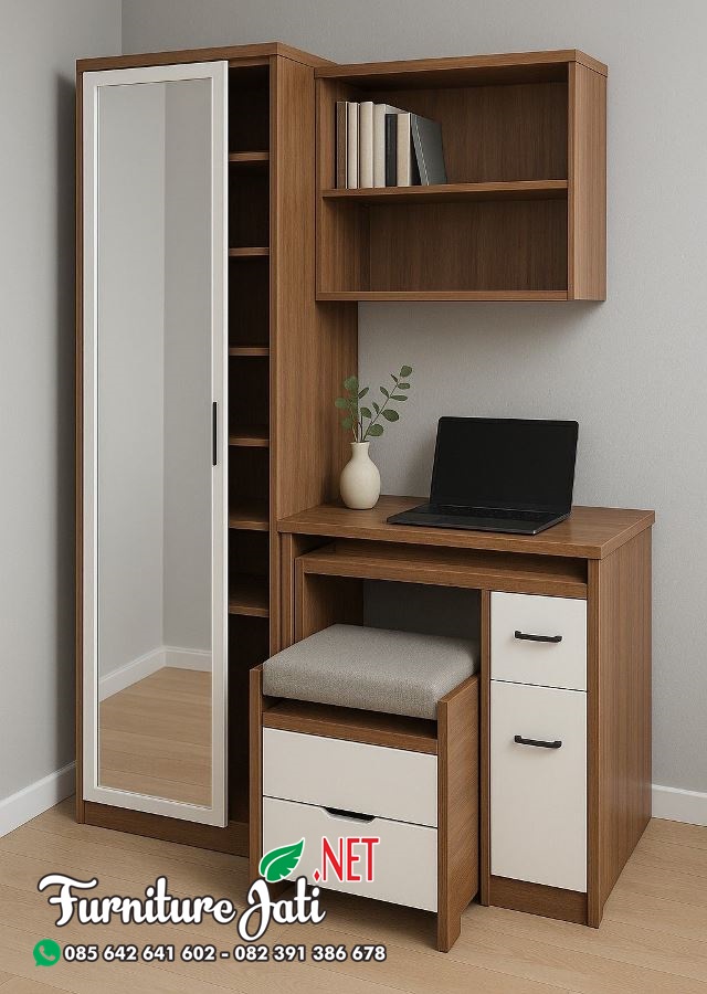 Meja Kerja Kayu Jati Minimalis Modern