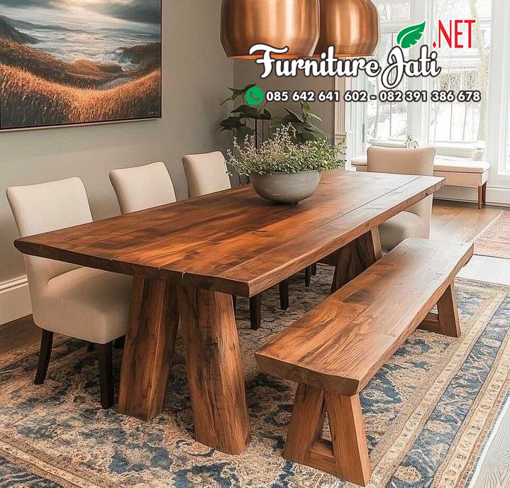 Kursi Meja Makan Restoran Kayu Solid