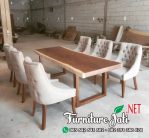 Kursi Meja Makan Sofa Kayu 6 Kursi