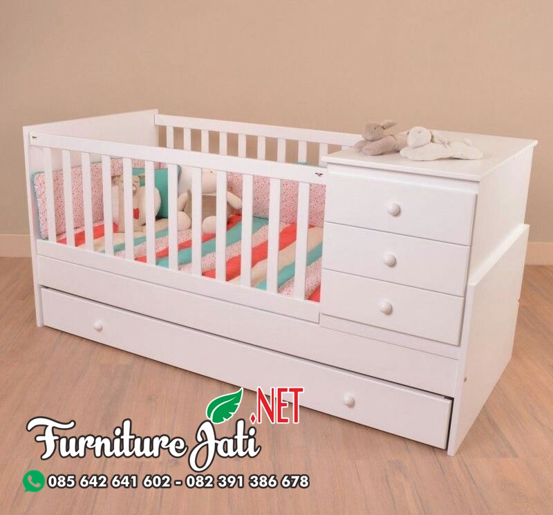 Dipan Box Bayi Minimalis Warna Putih