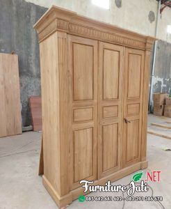 Lemari Minimalis Ukir Kayu Jati