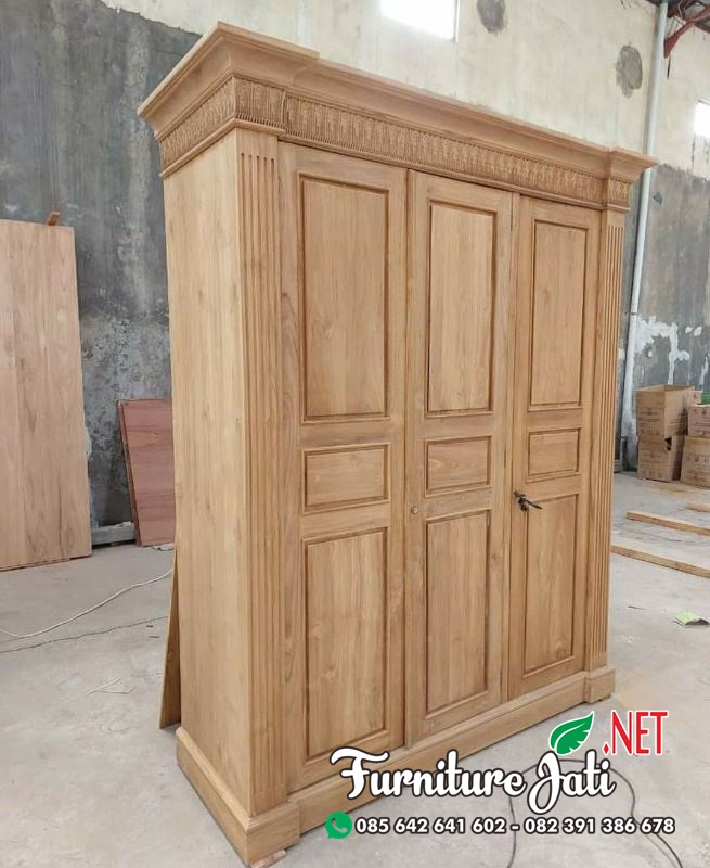 Lemari Minimalis Ukir Kayu Jati