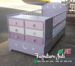 Tempat Tidur Box Bayi Warna Ungu Cantik