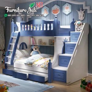 Dipan Tingkat Anak Minimalis Biru