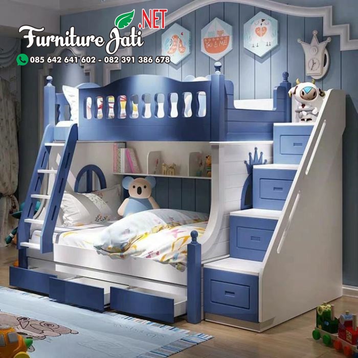 Dipan Tingkat Anak Minimalis Biru