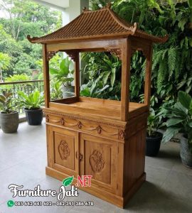 Bufet Aquarium Jati 2 Pintu Joglo