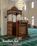 Mimbar Masjid Kayu Jati Kubah Ukiran