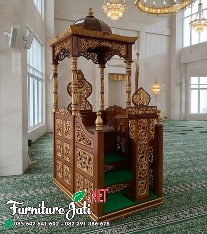 Mimbar Masjid Ukir Jepara Kayu Jati