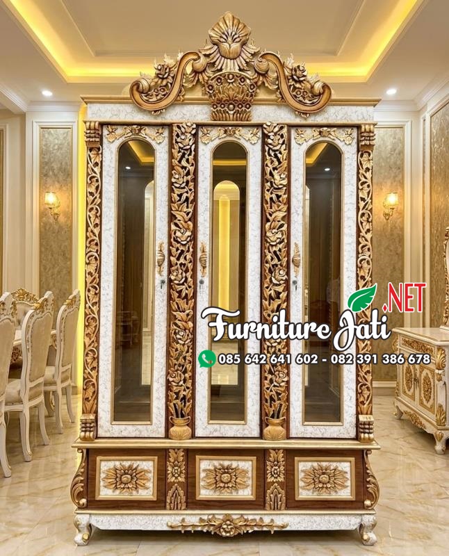 Bufet Hias Ukiran Mewah Kayu Jati