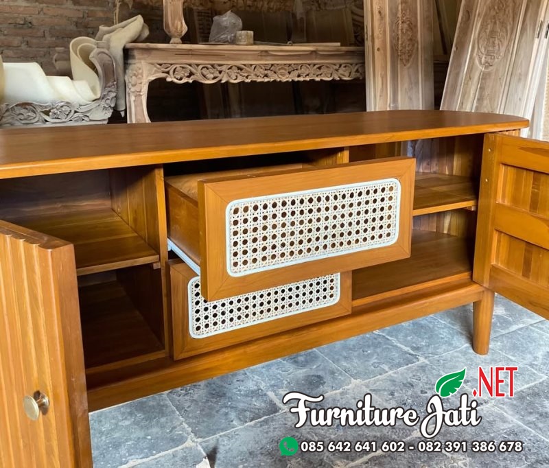 Bufet Retro Kayu Jati Minimalis