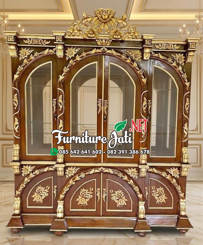 Lemari Bufet Hias Ukir Kayu Jati
